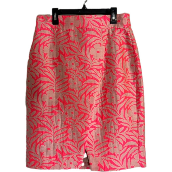 𝅺j. Crew Vibrant Coral and Tan Skirt Size 6 - Picture 1 of 6